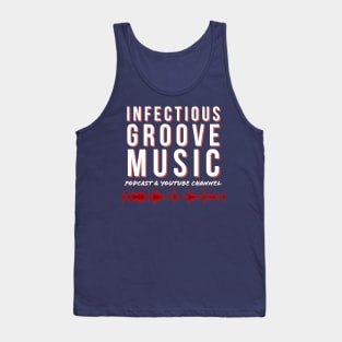 Infectious Groove - with waveform, white text Tank Top